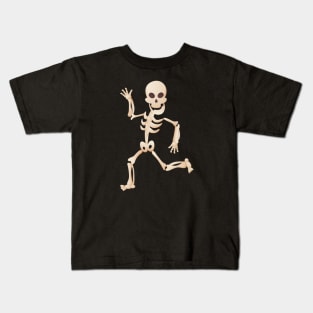 Funny skeleton running Kids T-Shirt